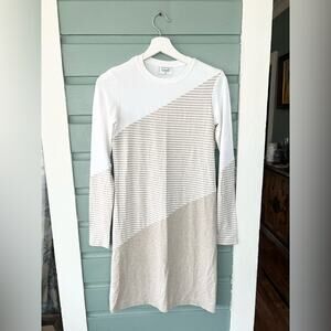 Coolibar Mott50 white tan striped dress sun protection UPF 50 sailing beach S